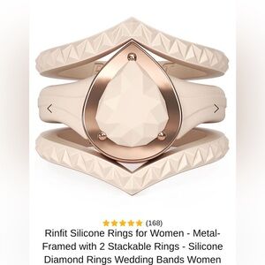Women's Silicone Rings - Cream and Gold